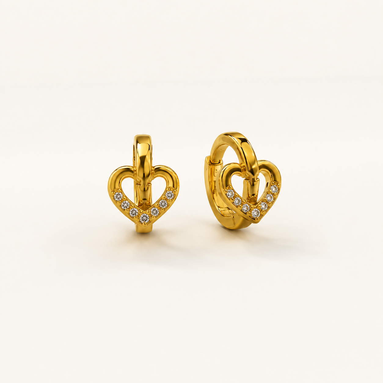 Riviera Huggie Heart Hoop Drop Earrings💖