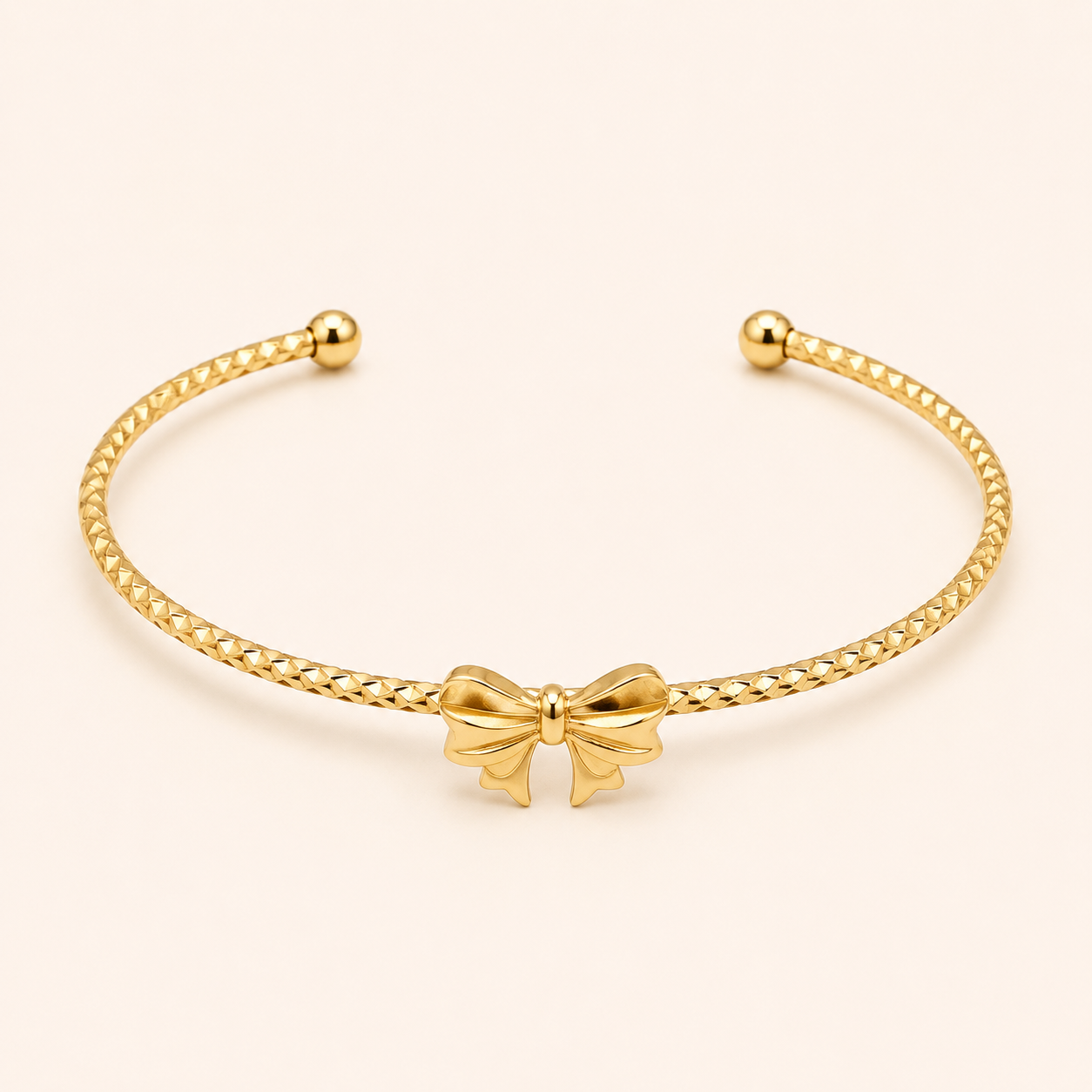 Delicate Gold Bow Cuff Bracelet 🎀