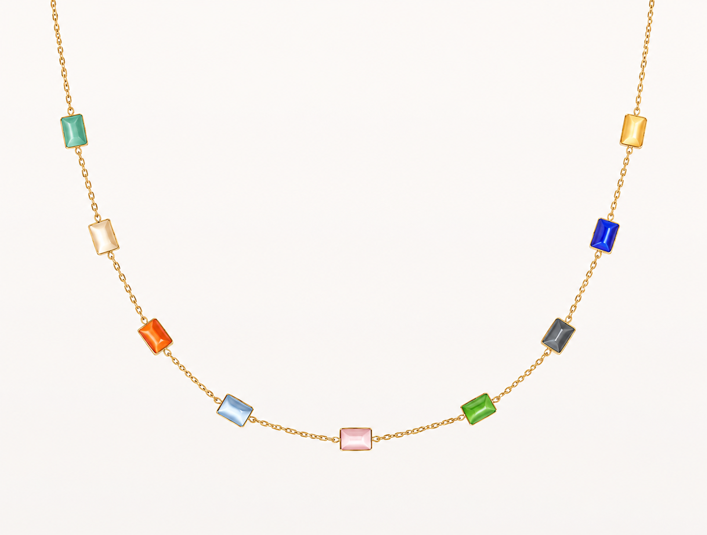 Elegant Multicolor Crystal Bar Necklace 🌈