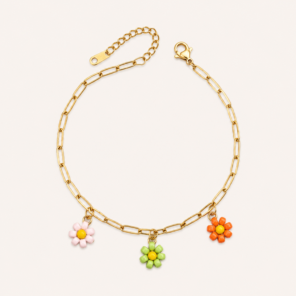 Floral Finesse Charm Bracelet 🌸