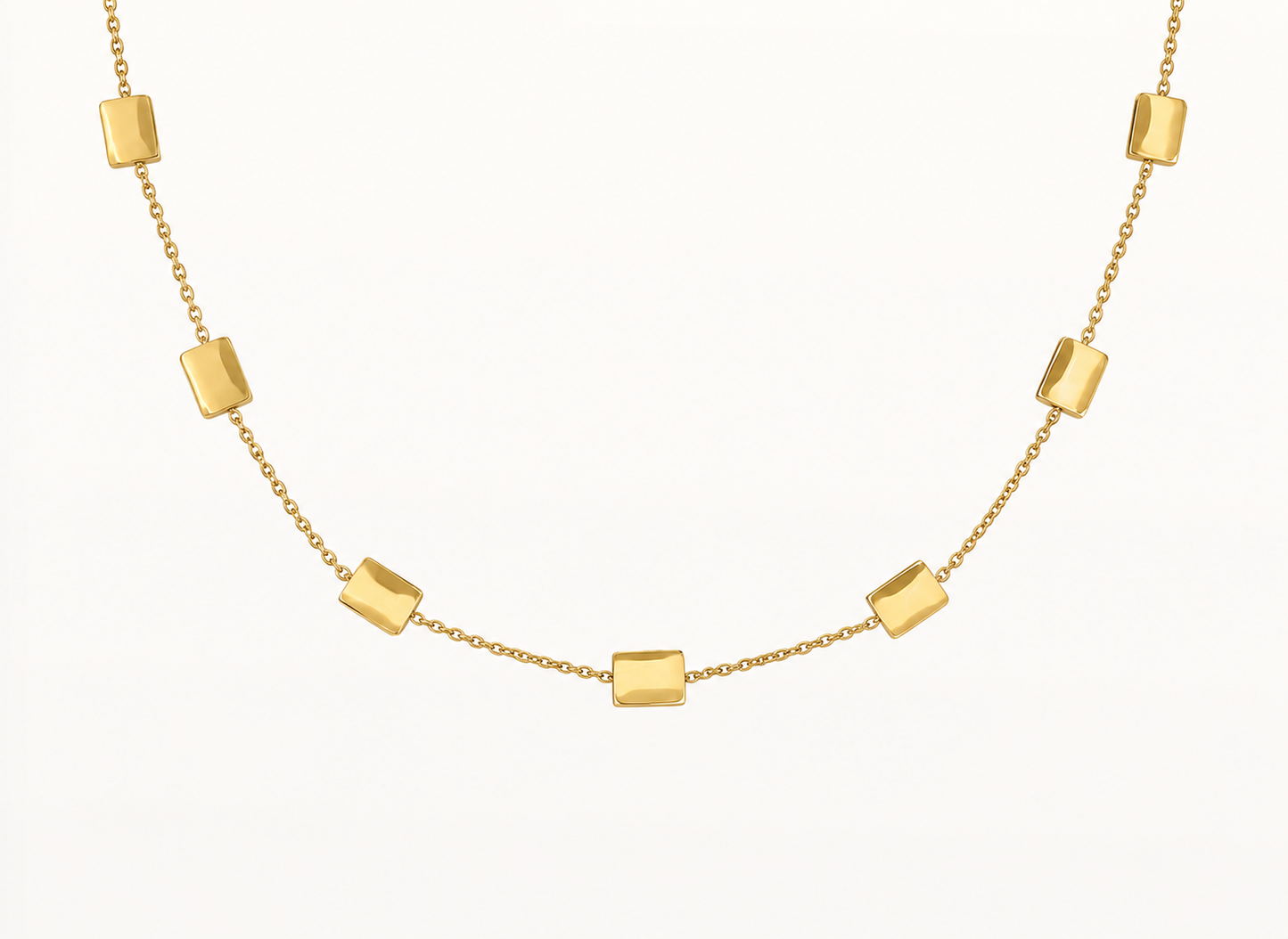 Gleaming Gold Rectangle Station Necklace ✨