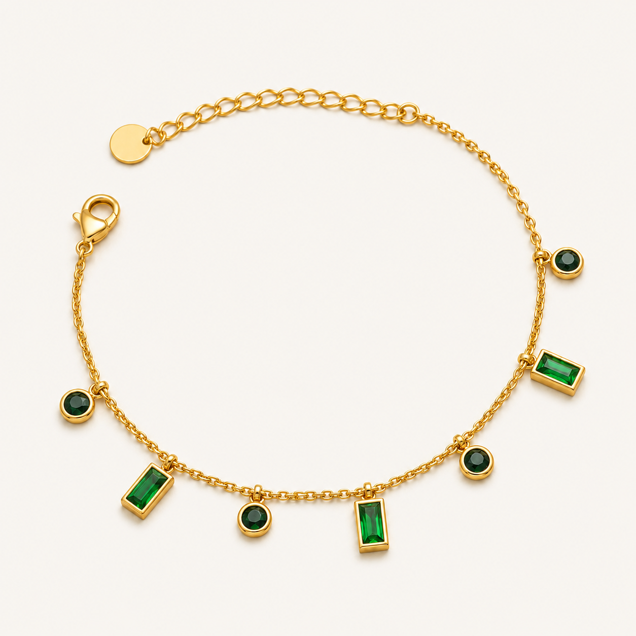 Gold Green Parade Charm Bracelet 💚
