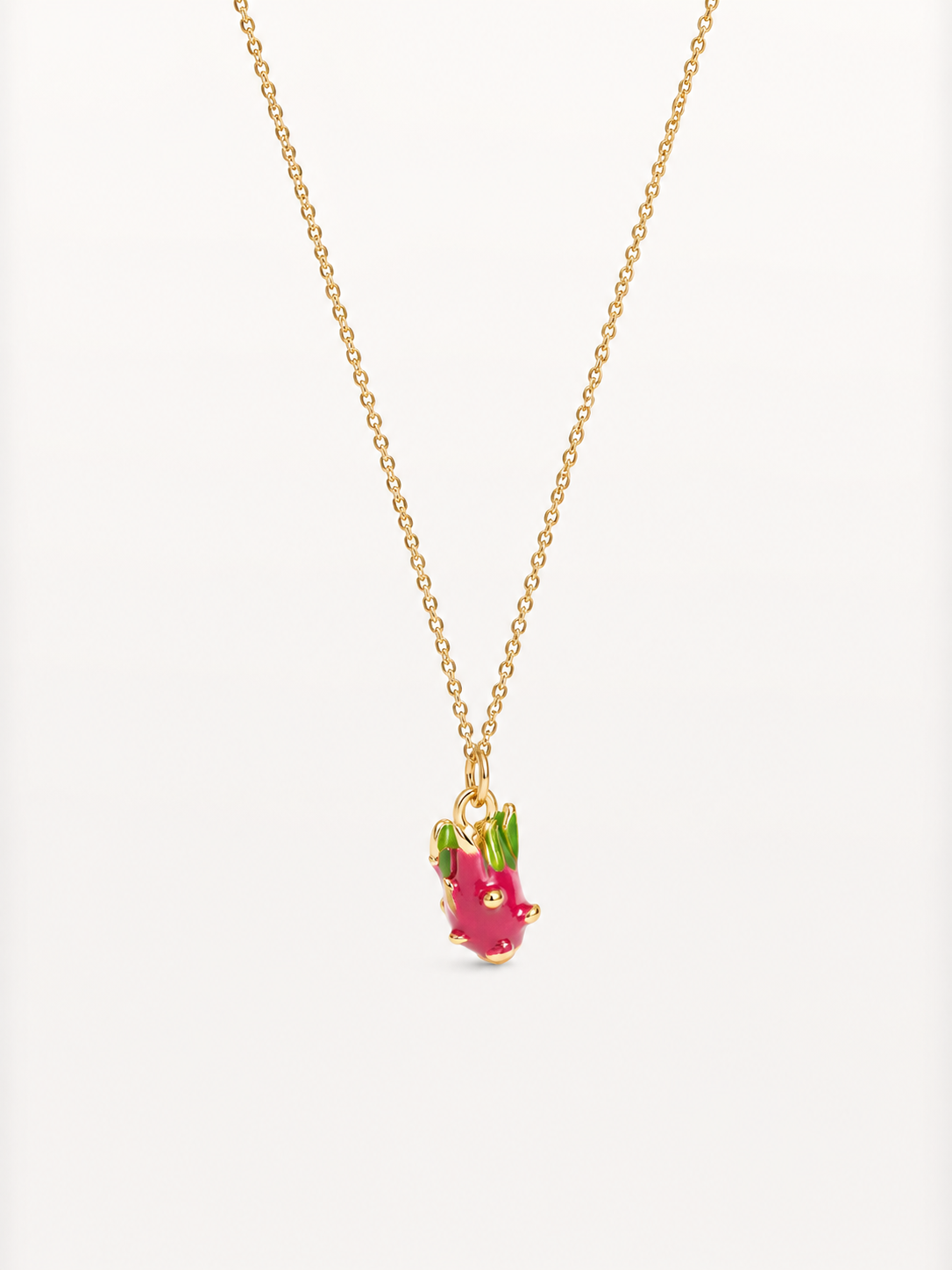 Minimal Pink Dragon Fruit Charm Necklace 💗