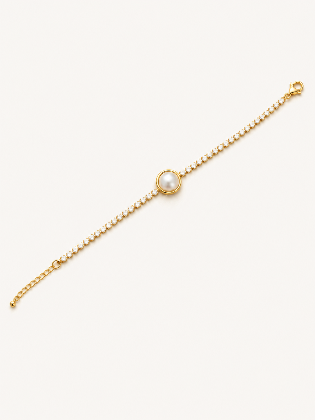 Pearl Tennis Chain Bracelet 🤍