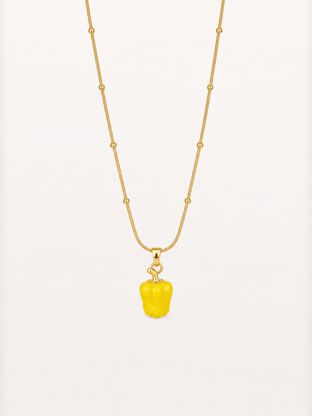 Tropical Yellow Pepper Pendant Necklace 💛