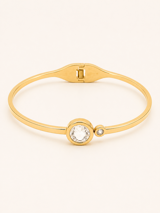 Big Small Gem Stone Bangle Bracelet 🤍