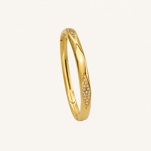 Diamond Cut Gold Bangle Bracelet ✨