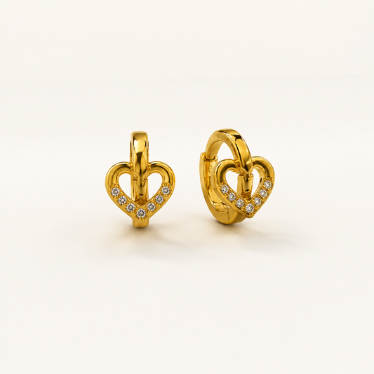 Riviera Huggie Heart Hoop Drop Earrings💖