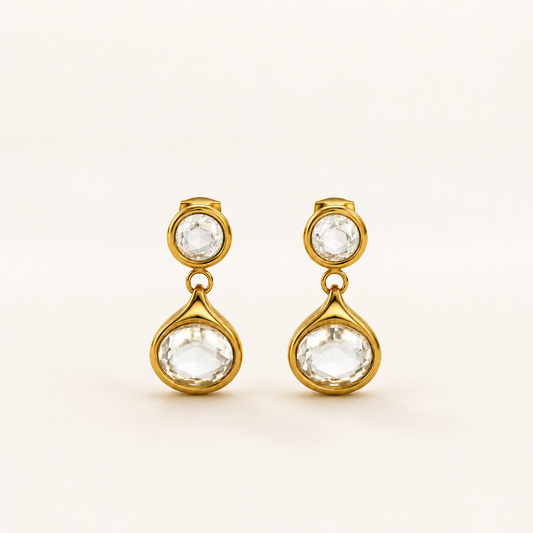 Diamond Round Stud Earrings✨
