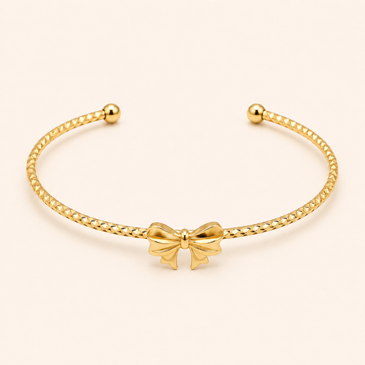 Delicate Gold Bow Cuff Bracelet 🎀
