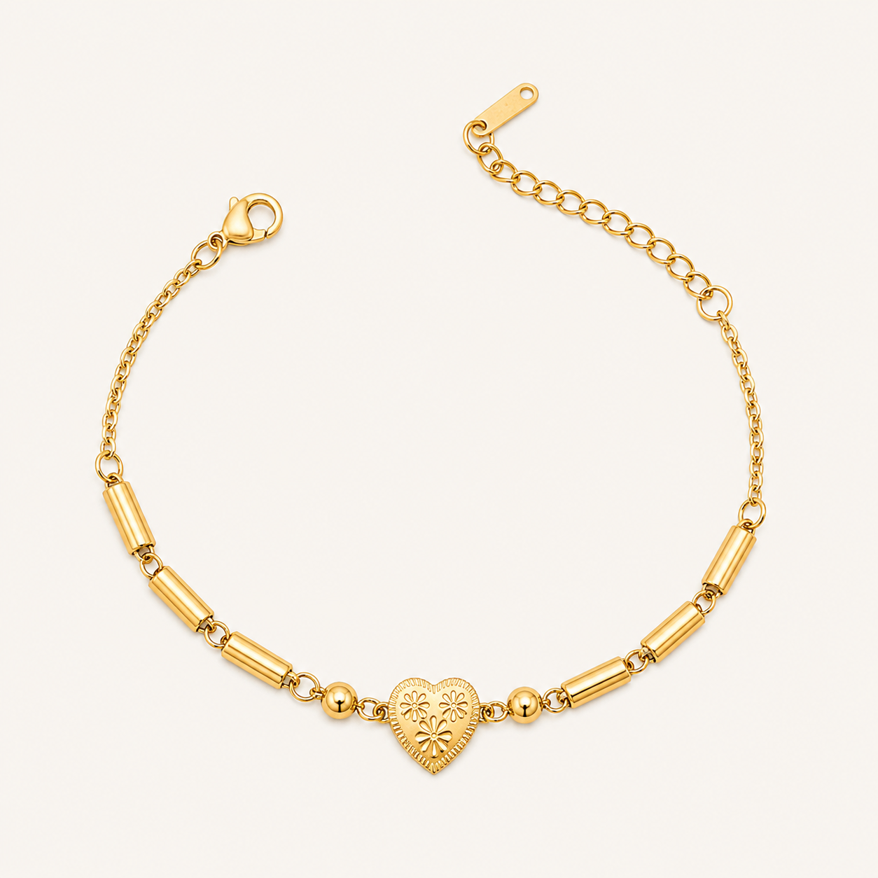 Floral Heart Bamboo Bracelet 💛
