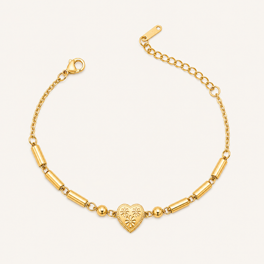 Floral Heart Bamboo Bracelet 💛