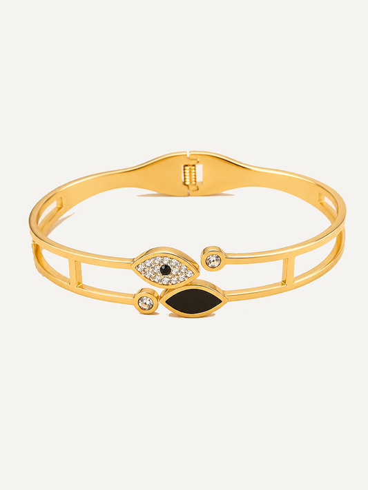Gleaming Evil Eye Cuff Bracelet 🖤
