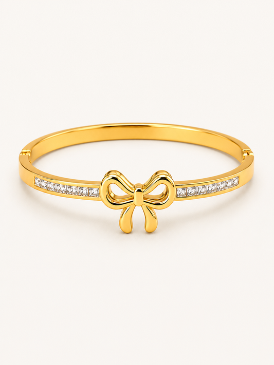 Golden Bow With Sparkling Line Bracelet 🎀