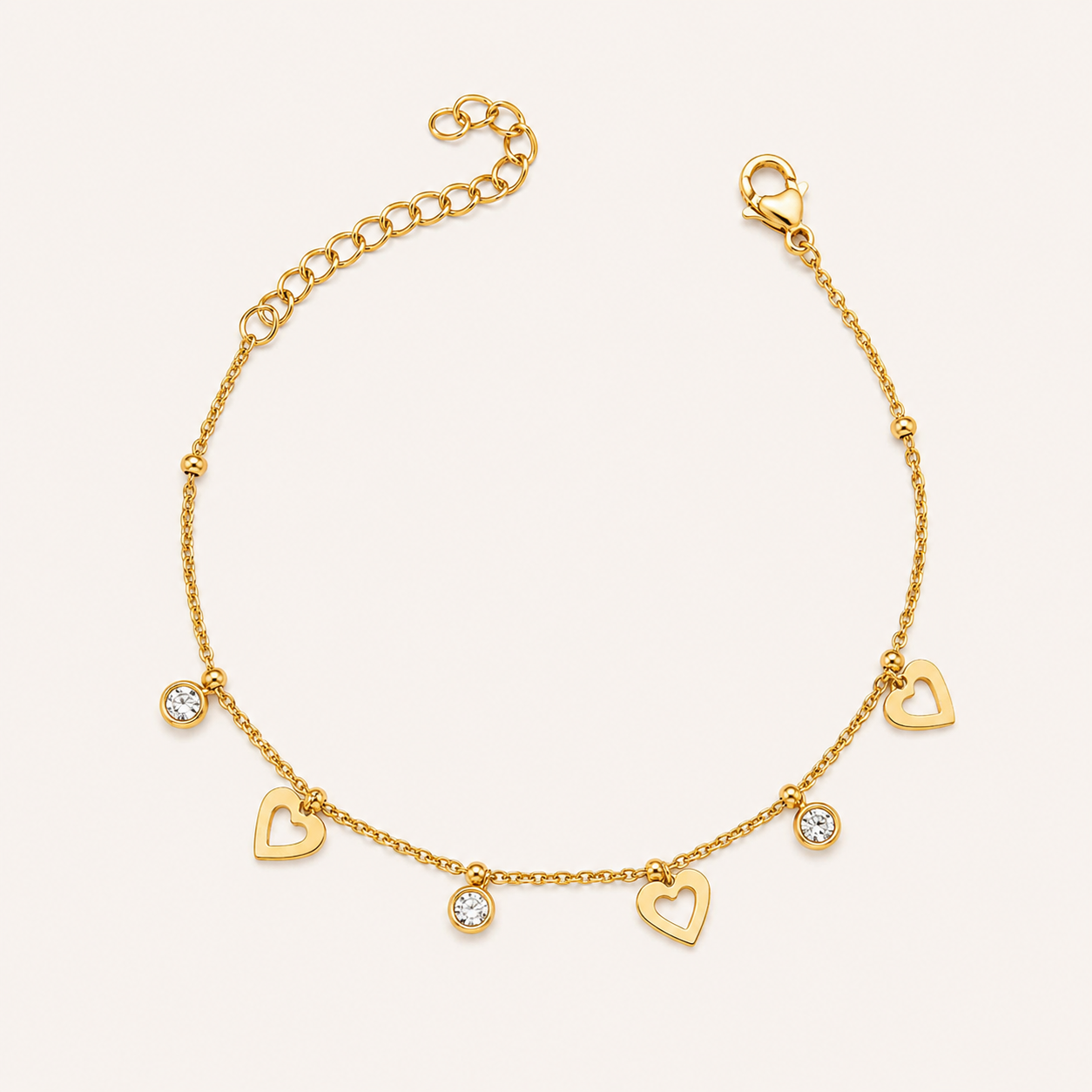 Heart Diamond Charm Bracelet ❤️