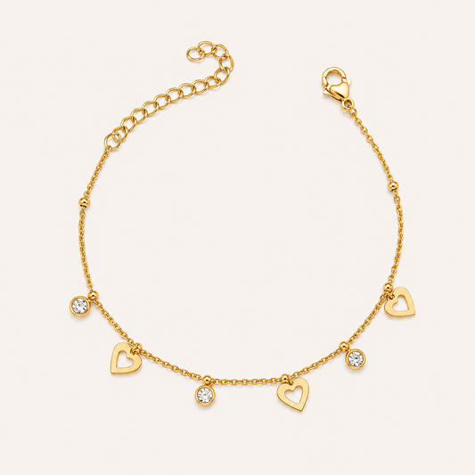 Heart Diamond Charm Bracelet ❤️