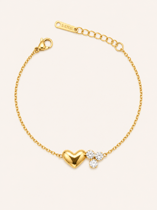 Heart Drop Link Bracelet 💫