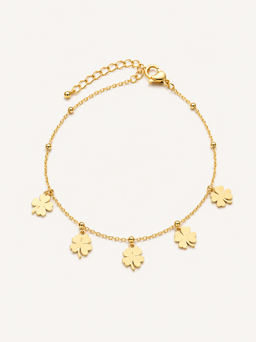 Lucky Clover Charm Chain Bracelet 🍀