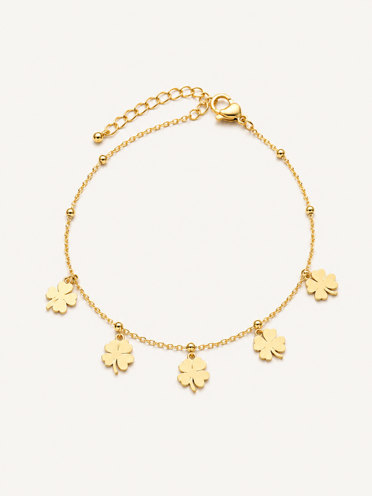 Lucky Clover Charm Chain Bracelet 🍀