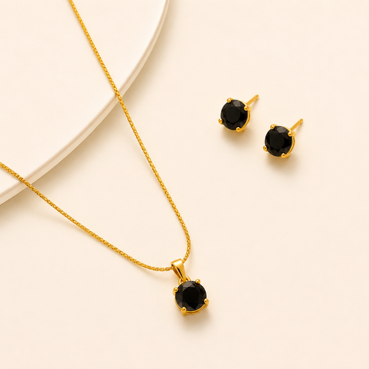 Midnight Solitaire Necklace Set 🖤