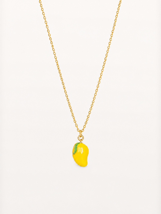 Minimal Mango Pendant Gold Necklace 🥭