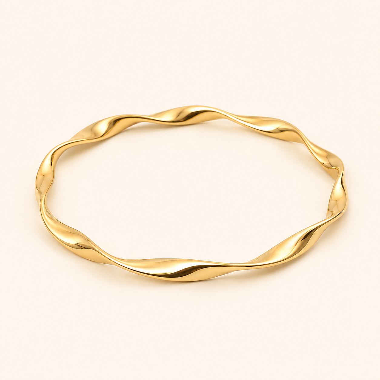 Twisted Ripple Gold Bangle 🟡