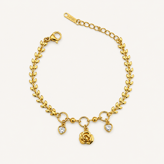 Rose Diamond Bead Bracelet 🌹