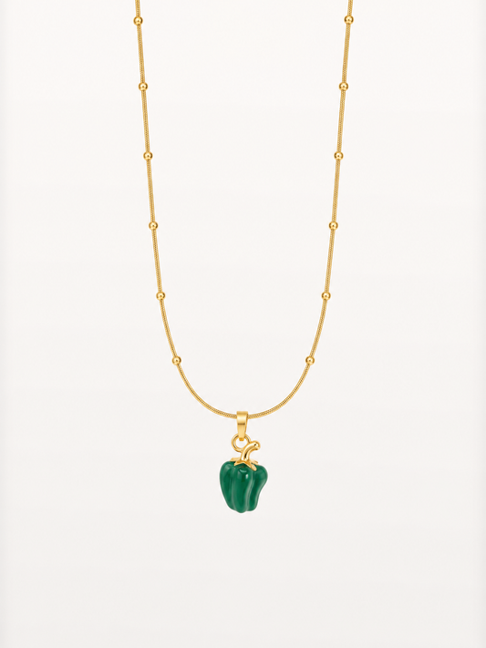 Tropical Green Pepper Pendant Necklace 💚